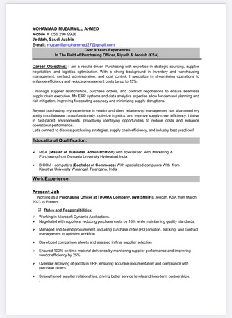 Jeddah, Job Seekers, Purchasing Officer