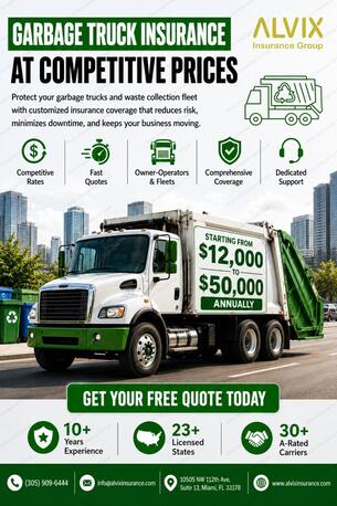 Miami, Financial, Garbage Truck Insurance Coverage For Waste Haulers