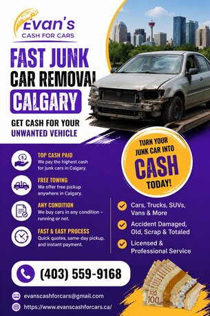 Calgary, Automotive, Fast Junk Car Removal Calgary &ndash; Get Cash For Your Unwanted Vehicle