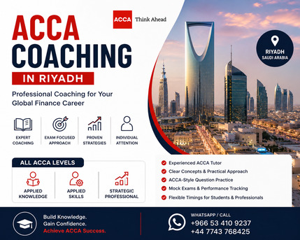 Riyadh, Lessons Offered, Structured ACCA Training | Learn Smarter. Pass Faster. | All Levels | Exam Success