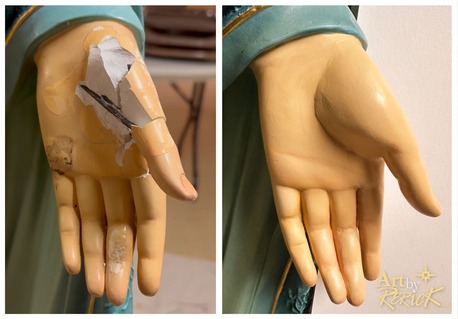 New York, Creative, Broken Hand Statue Repair & Restoration | Before & After Results