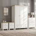 GBP 539,  Haven White 4 Piece Painted Bedroom Set With 4 Drawer Chest And Two Bedsides