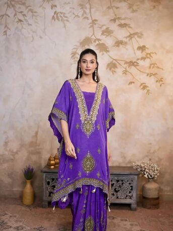 Mumbai, Clothing & Accessories, INR 15000,  Designer Ethnic Kaftan Suit Purple Color