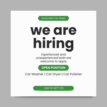 Riyadh, Jobs, Employees For Automatic Car Wash