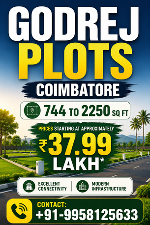 Coimbatore, Residential Plots, INR 3799000,  744 Sq. Feet,  Godrej Plots Coimbatore: Luxury Plots For Future Investments