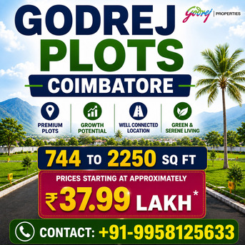 Coimbatore, Residential Plots, INR 3799000,  744 Sq. Feet,  Godrej Plots Coimbatore: Luxury Plots For Future Investments