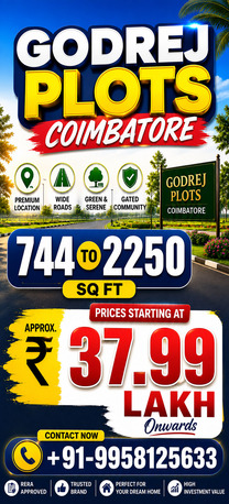 Coimbatore, Residential Plots, INR 3799000,  744 Sq. Feet,  Godrej Plots Coimbatore: Luxury Plots For Future Investments