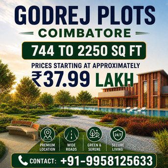 Coimbatore, Residential Plots, INR 3799000,  744 Sq. Feet,  Godrej Plots Coimbatore: Luxury Plots For Future Investments