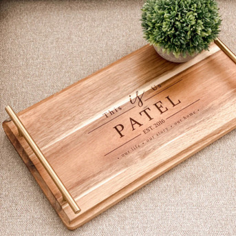New York, Household Items, Expertly Crafted Acacia Wood Serving Trays