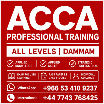 Dammam, Lessons Offered, ACCA Professional Coaching | FA, MA, FR, PM, FM, SBL & SBR
