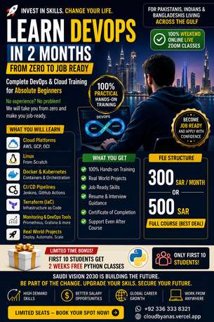 Riyadh, Lessons Offered, Tired Of Low Salary Jobs? Learn DevOps & Level Up (Whatsapp Only +923363338321)