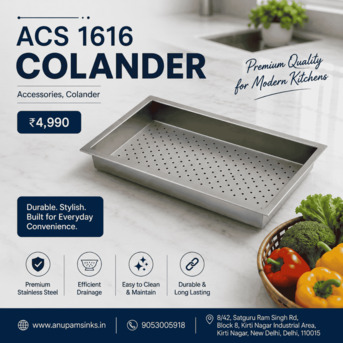 New Delhi, Household Items, INR 4990,  Durable Stainless Steel Colander For Everyday Kitchen Use