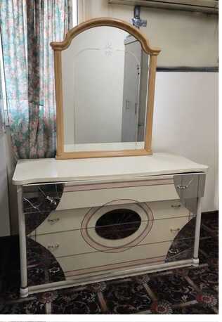 Khobar, Furniture, SAR 630,  Premium White Bedroom Furniture Set | Bed + Wardrobe + Dressing Table + Bedside Table