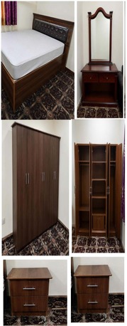 Khobar, Furniture, SAR 650,  Premium Brown Bedroom Furniture Set | Bed + Wardrobe + Bedside Table