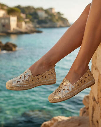 Mumbai, Clothing & Accessories, INR 3,  Shop Metallic Floral Espira Shoes For Women Online In India