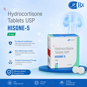 Boston, Health, Hydrocortisone Tablets USP 5 Mg (HISONE-5) For Adrenal Insufficiency & Anti-Inflammatory T