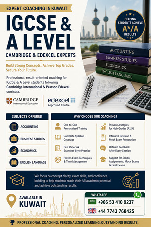 Kuwait City, Lessons Offered, IGCSE & A Level Coaching | Cambridge & Edexcel Experts | Kuwait