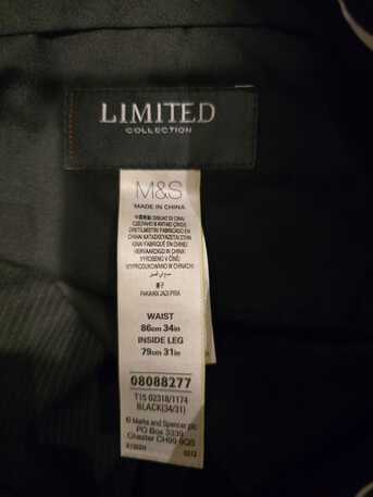 Riyadh, Clothing & Accessories, SAR 300,  M&S Limited Collection Black Suit &ndash; Medium (40") &ndash; Excellent Condition