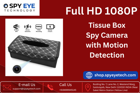 New Delhi, Electronics, INR 6995,  Spy Camera Dealers In Gurgaon &ndash; Full HD 1080P Tissue Box Spy Camera With Motion Detection