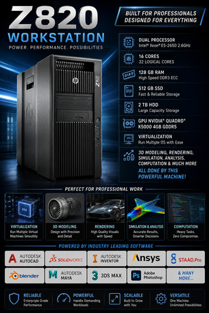 Jubail, Computers, SAR 1600,  HP Z820 Workstation 128GB RAM, 512GB SSD, 2TB HDD, GPU NIVIDIA K5000 WIN11PRO