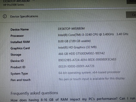 Jeddah, Computers, SAR 350,  Desktop Hp Pro Core I3