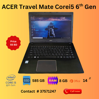 Riffa, Computers, BHD 55,  ACER Laptop I5-6thGen 8GBRAM 585GB Storage 14Inch 3 Months Warranty