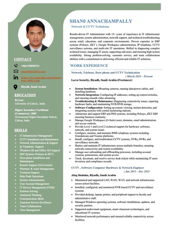 Riyadh, Job Seekers, Network And Cctv Technician