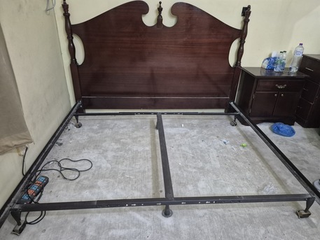 Riyadh, Furniture, SAR 200,  Double Bed Frame With Headboard And Base For Sale