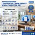 BHD 68,  LENOVO Tiny Smart WiFi Computer Set With AMD Graphics Card 8GB Ram 256GB SSD 19"HD Monitor