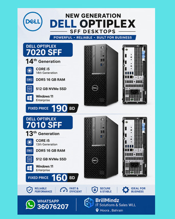 Hoora, Computers, BHD 165,  Dell OptiPlex 7010 SFF 13 Th Generation Fullset PC 160