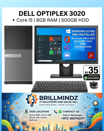 Hoora, Computers, BHD 165,  Dell OptiPlex 7010 SFF 13 Th Generation Fullset PC 160