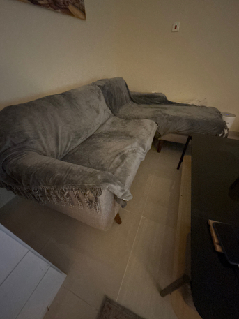 Al Shifa, Furniture, SAR 530,  Steel Grey L Shaped Sofa