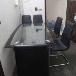 Hara, Furniture, SAR 700,  Italian Model Dining Table, Pure Lather 6 Chairs For Sale