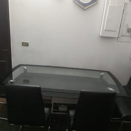 Hara, Furniture, SAR 700,  Italian Model Dining Table, Pure Lather 6 Chairs For Sale