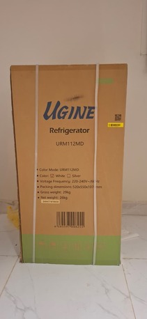 Riyadh, Appliances, SAR 500,  Ugine Refrigerator, 2 Doors, 112L, 3.9Cu.Ft, D-FROST, White