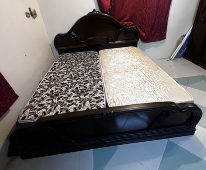 Al Mahjar, Household Items, SAR 500,  Used High Quality Wood King Size Bed. (just Minor Paint Touch Up Required)