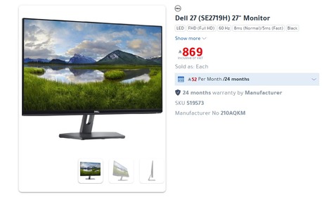 Riyadh, Computers, SAR 600,  Reliable Dell 27" Full HD IPS Monitor (SE2719H) &ndash; Excellent For Home/Office