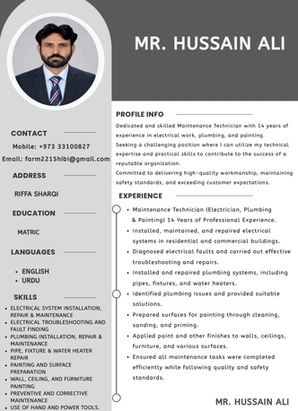 East Riffa, Job Seekers, Plumbing And Electrician