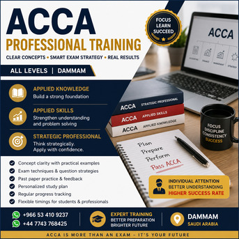 Dammam, Lessons Offered, ACCA Professional Training | Exam Success Starts With The Right Strategy
