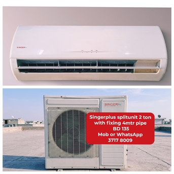 Manama, Air Conditioners, BHD 135,  🌎🌍Singerplus Splitunit 2 Ton In Good Condition For Sale With Delivery And Fixing