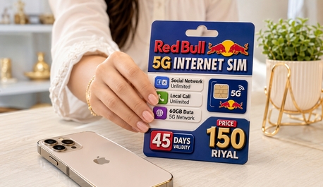 Riyadh, Mobile Phones, SAR 150,  RED BULL 5G SIM CARD 1200 MINUTES LOCAL CALLS 60 GB DATA UNLIMITED SOCIAL NETWORK(150 SR)