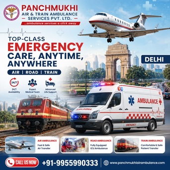 Delhi, Health, Panchmukhi Air Ambulance In Delhi | Reliable Emergency Medical Flight Services