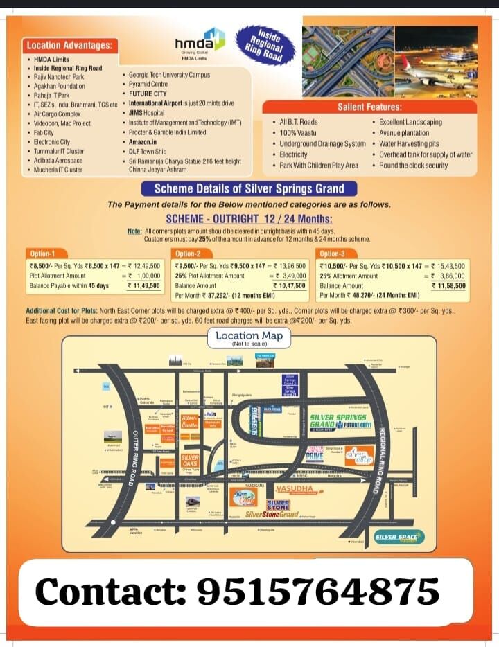 Hyderabad, Real Estate For Sale, INR 8500,  Open Plots For Sale, Starting Price 8,500 @ Future City