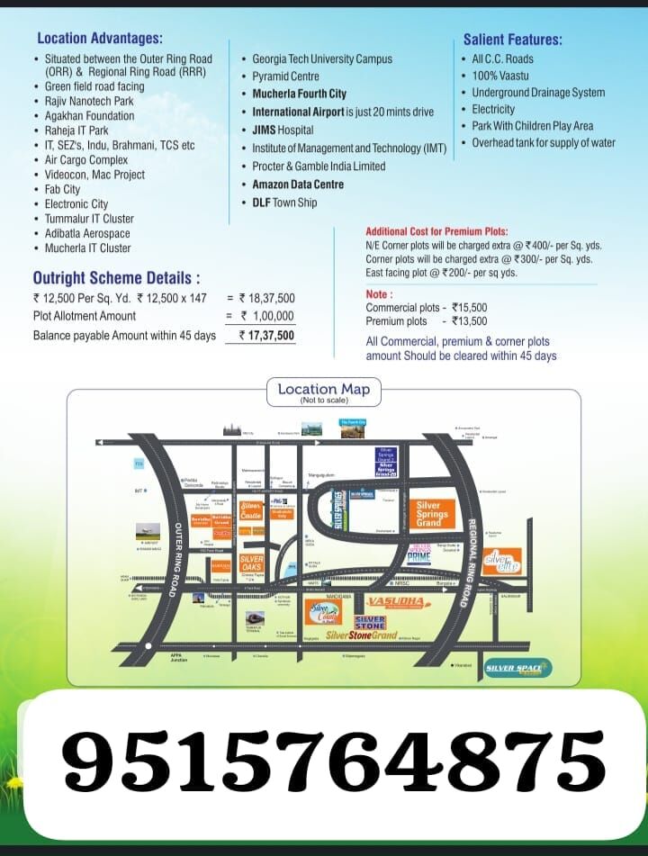 Hyderabad, Real Estate For Sale, INR 8500,  Open Plots For Sale, Starting Price 8,500 @ Future City