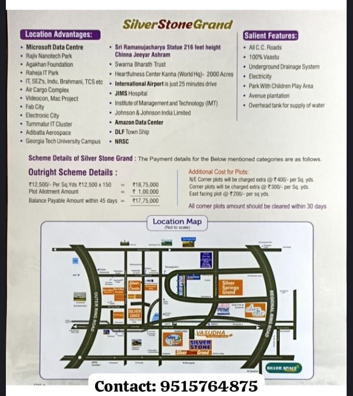 Hyderabad, Real Estate For Sale, INR 8500,  Open Plots For Sale, Starting Price 8,500 @ Future City