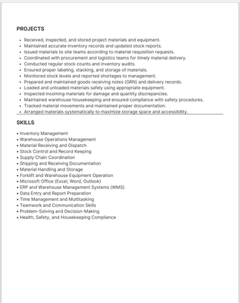 Riyadh, Job Seekers, Storekeeper/Warehouse Supervisor/ Inbound Supervisor/ Incharge