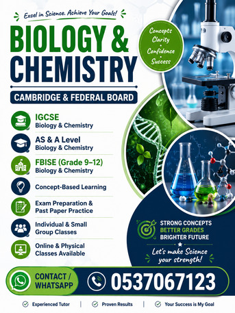 Jeddah, Lessons Offered, Tutor Available For Bio And Chemistry
