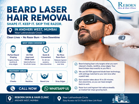 Mumbai, Health & Beauty Items, INR 2000,  Low-Maintenance Beard Laser Hair Removal In Andheri West