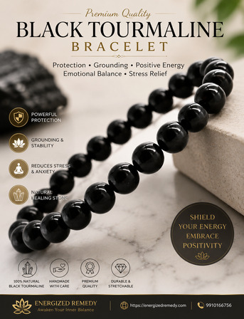 New Delhi, Clothing & Accessories, INR 1000,  Shielding Black Tourmaline Bracelet Aura Protection Crystals