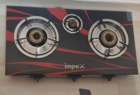 Jubail, Household Items, SAR 120,  Gas Stove Impex Glass 3 Burner Less Used